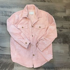 Pink corduroy button down shirt